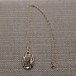 18 Inch Gold Over Sterling Silver Religious Pendant Necklace A2967